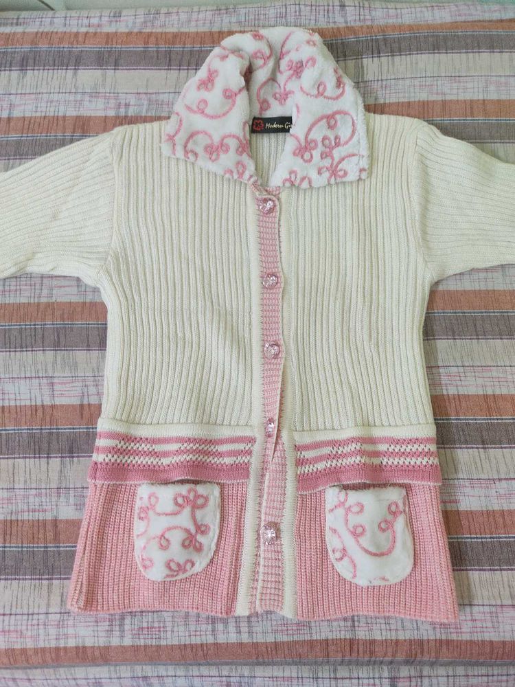 Cream And Pink Sweater