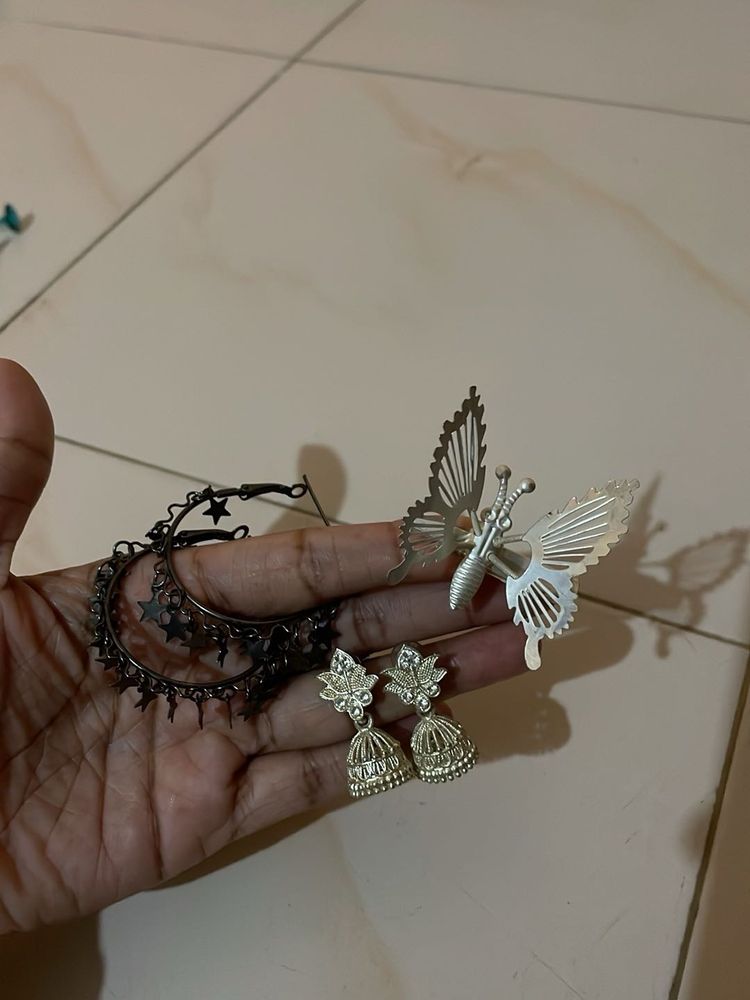 earnings and butterfly clip