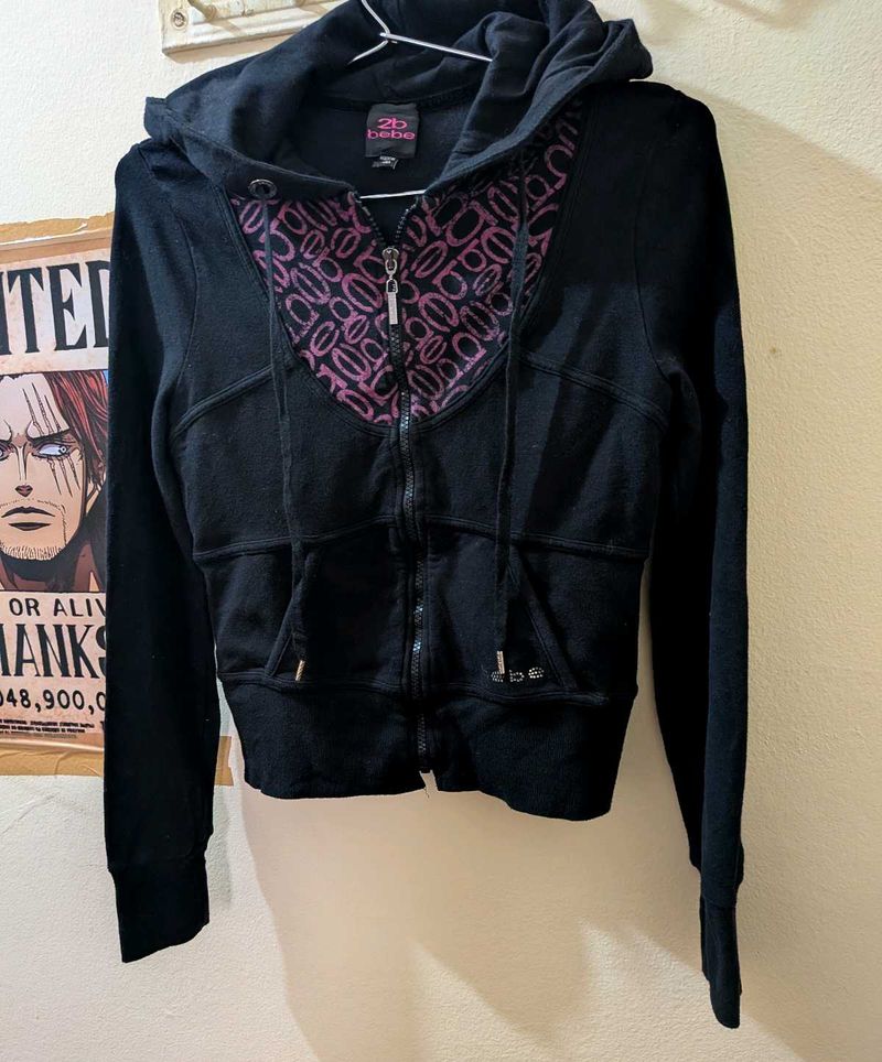 Y2K bebe monogram print Hoodie