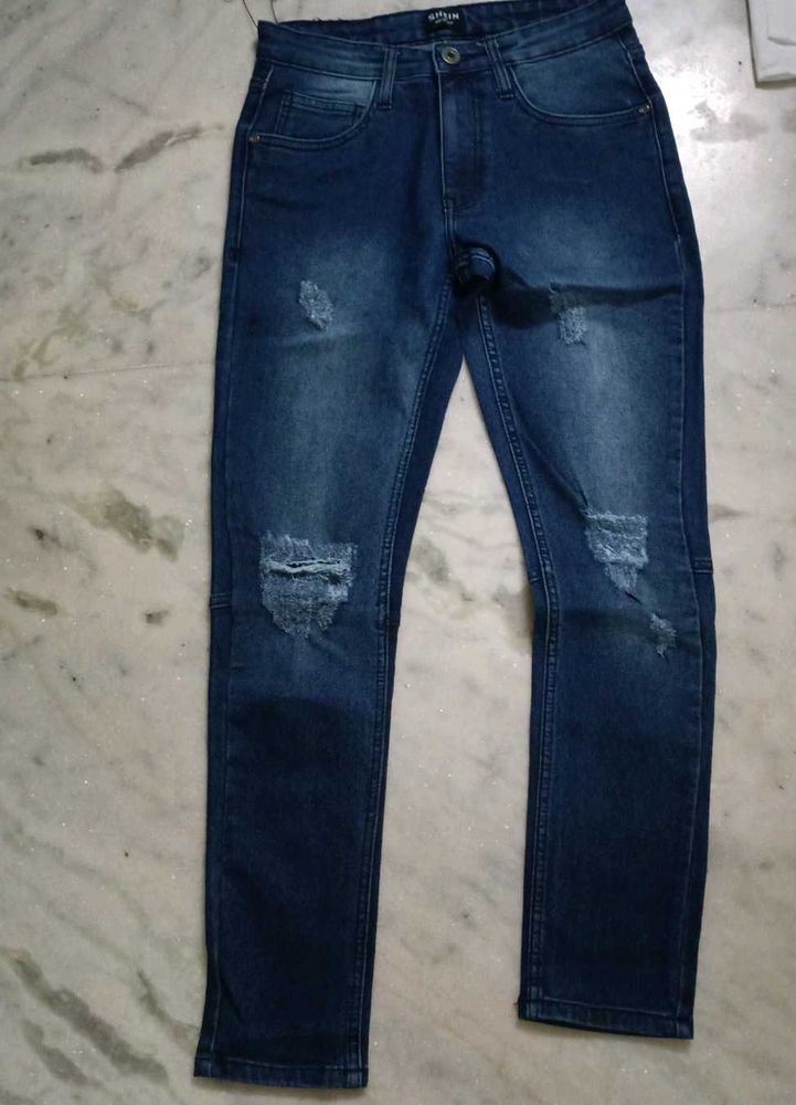 Ripped Blue Jeans for Mens-New with tag