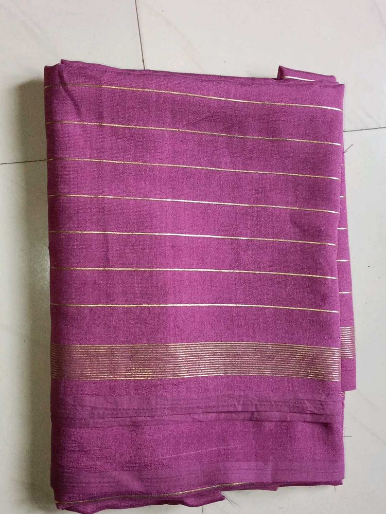 Rose &amp; Gold Striped Fabric