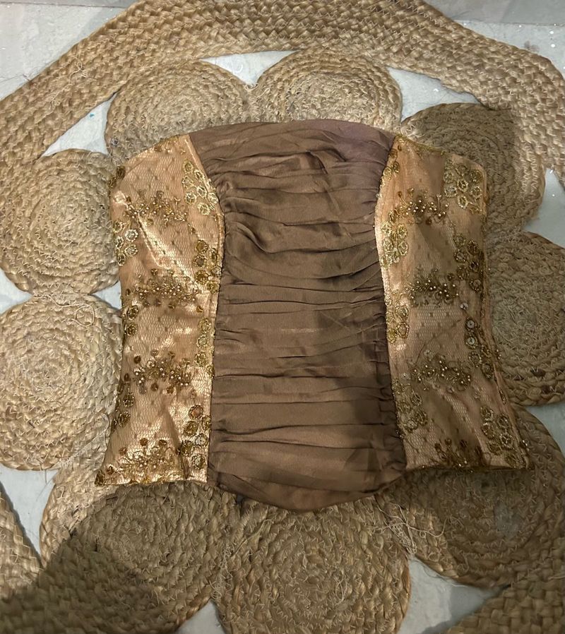 Elegant Brown Corset Top