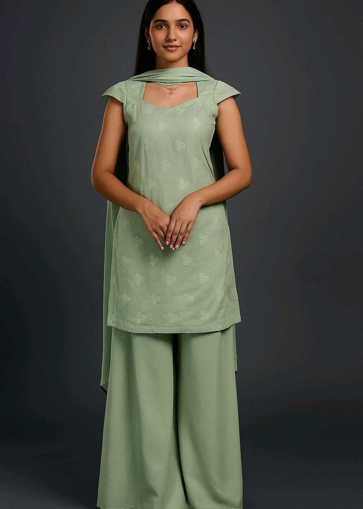 OLIVE GREEN SHARARA SET💚