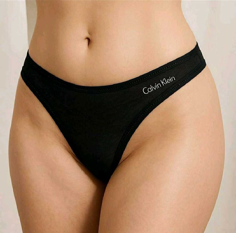 Calvin Klein Black Mesh Thong Panty – Size S