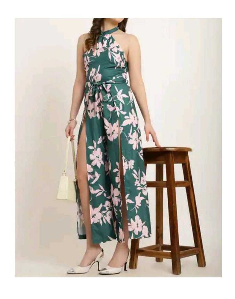 Floral Halter Neck Maxi Dress