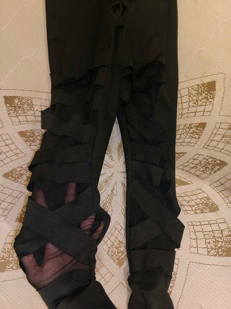 Stylish Black mesh netted leggings