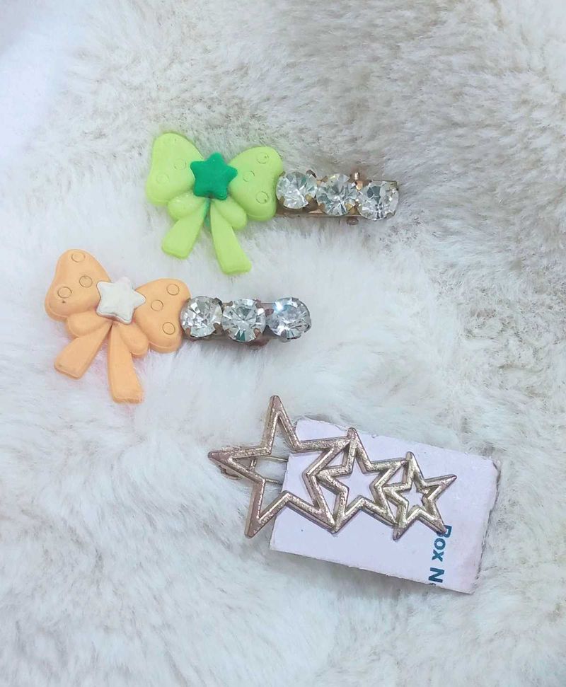 Bow Metal Hair Clips With FREE Metastar Clip