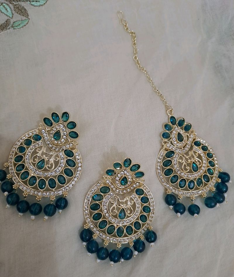 Beautiful Maang Teeka With Earrings Set