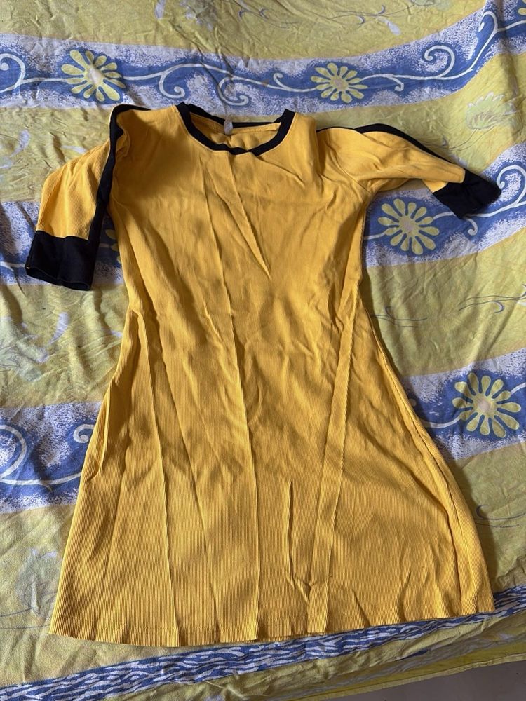 Yellow Casual Mini Dress