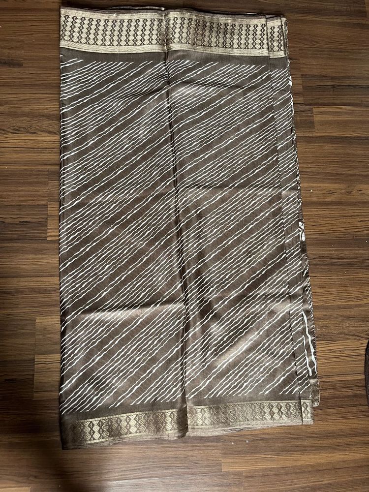 Brown Printed Saree