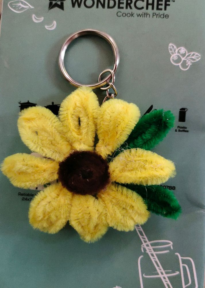 Handmade Sunflower Keychain
