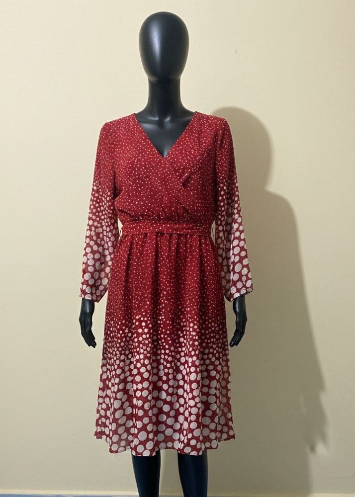 Chic Red Polka Dot Dress