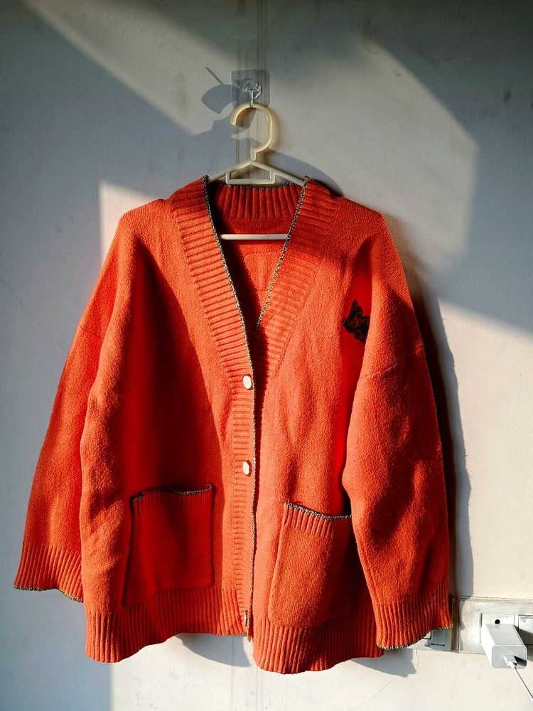 Cozy Carrot Orange Cardigan
