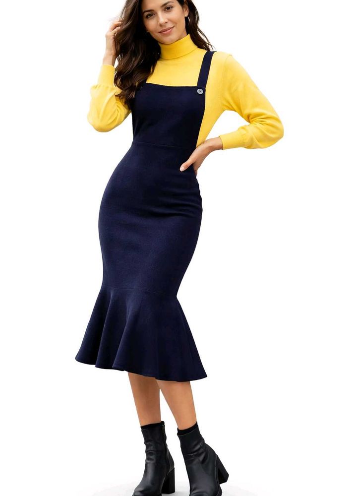 Navy Blue Woolen Maxi Dress New With Tag