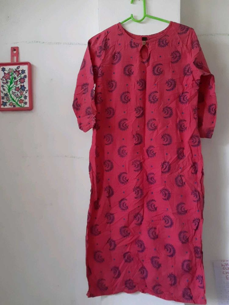 Pink Printed Kurta