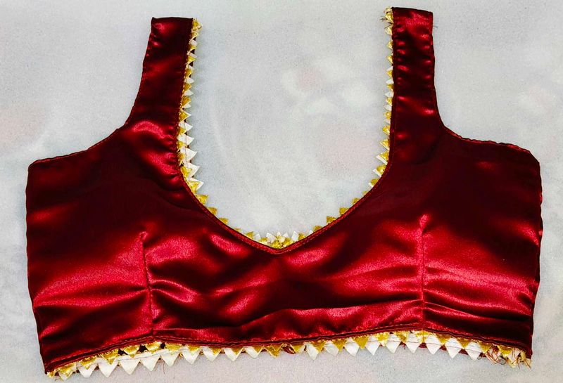 Maroon Satin Saree Blouse ||Navratri Special🫶