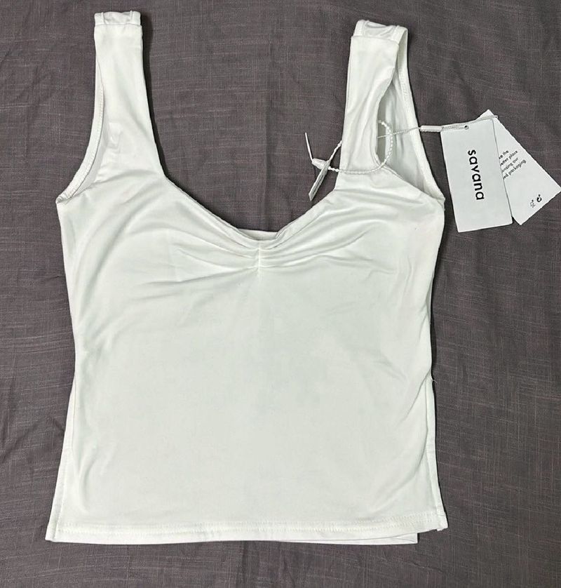 SAVANA Side Slit Sleeveless Top