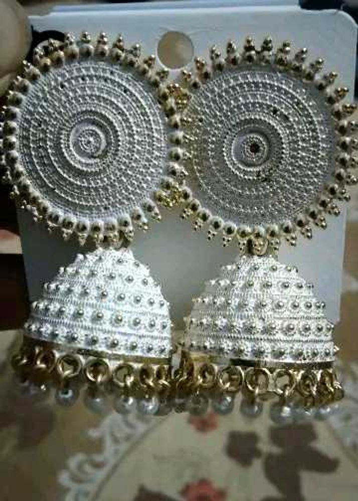 white Jhumka 🤍