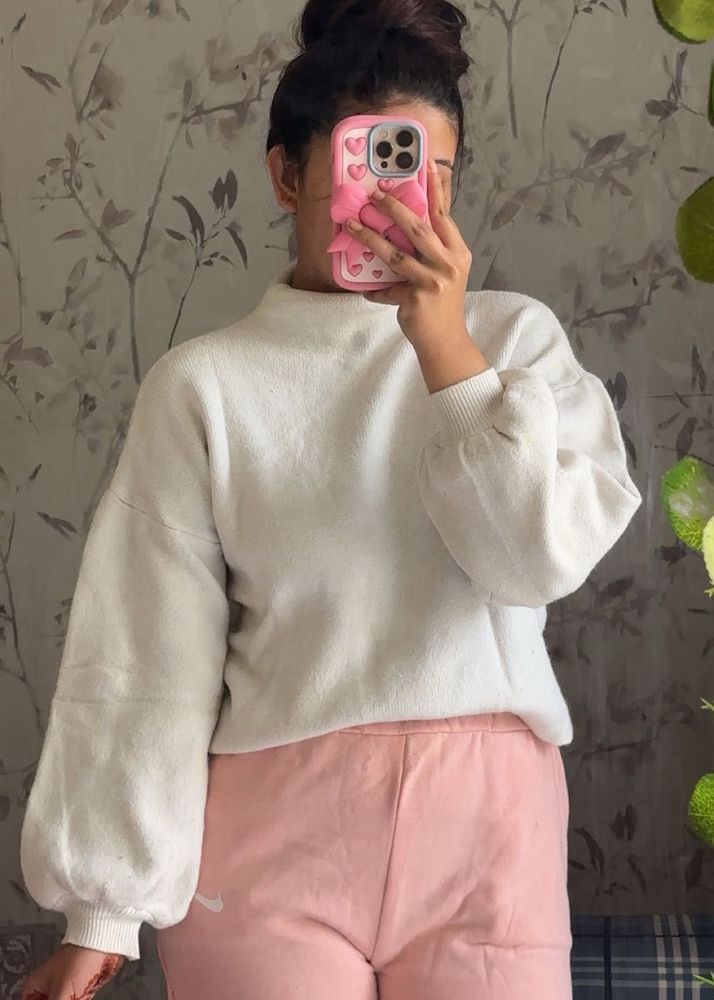 Cozy White Knit Sweater