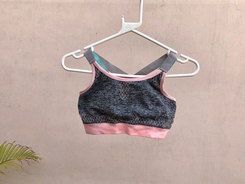 Pink Trim Sports Bra