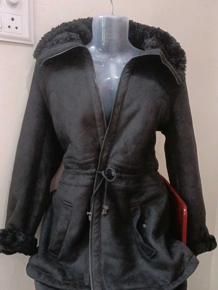 IMPORTED 💖 PREMIUM 😎Black Jacket with Fur Lining