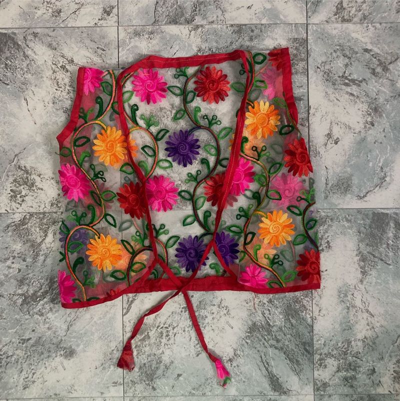 Floral Embroidered Shrug