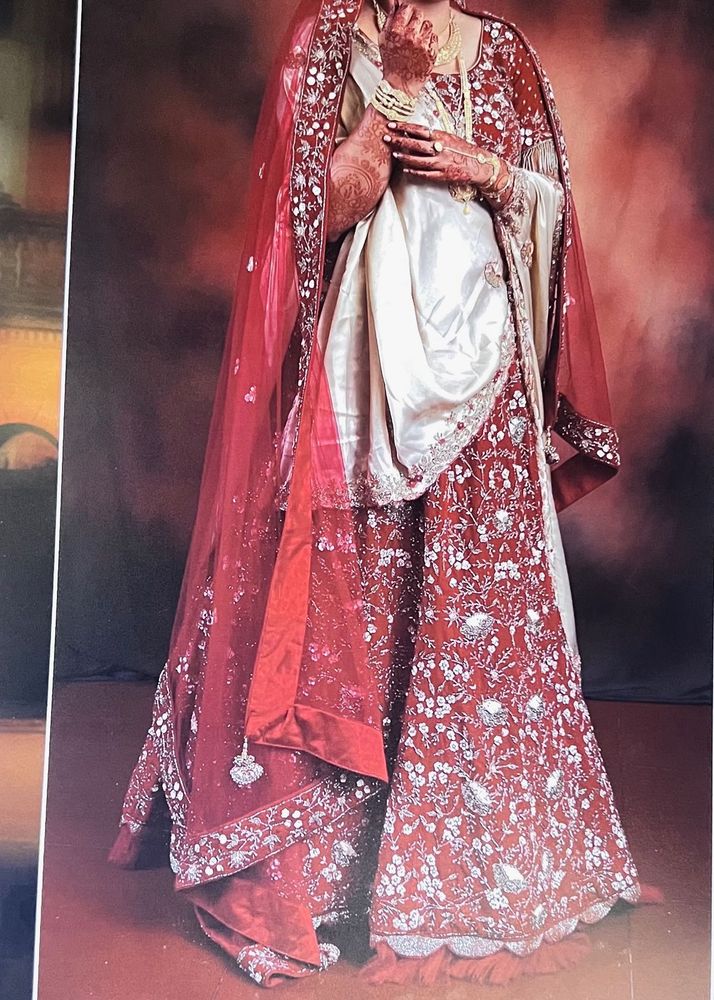 Red Embroidered Bridal Lehenga