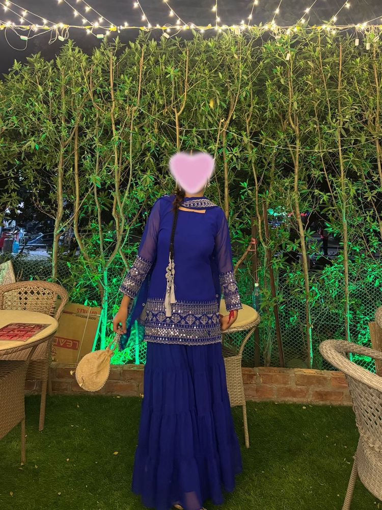 Blue Embroidered Kurta Set