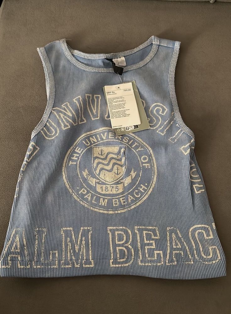 Blue Graphic Tank Top