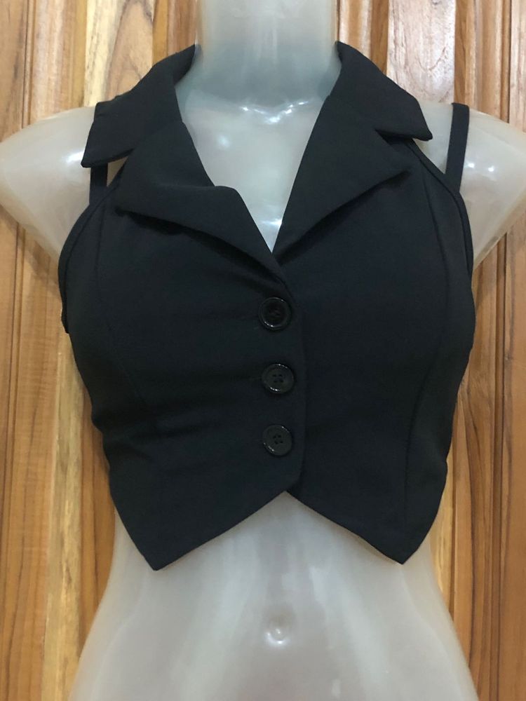 Pinterest Black Halter neck Vest