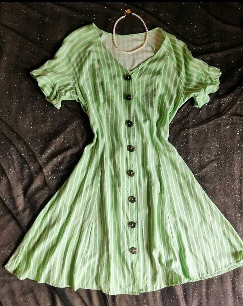 Green Stripe Summer Dress