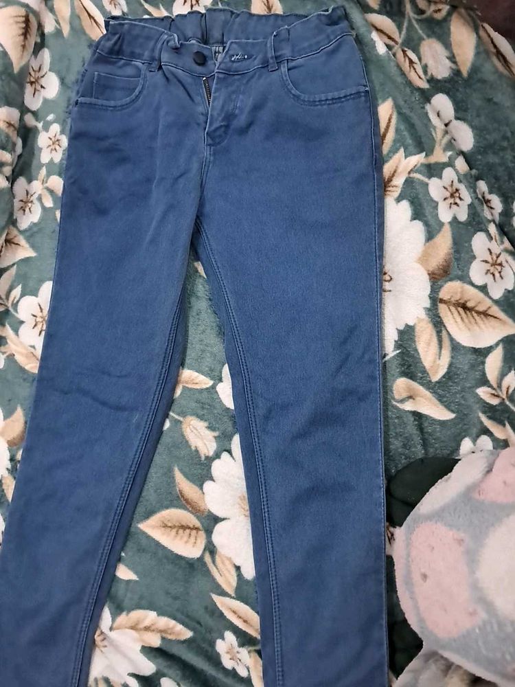 Blue Jeans with Elastic Waistband