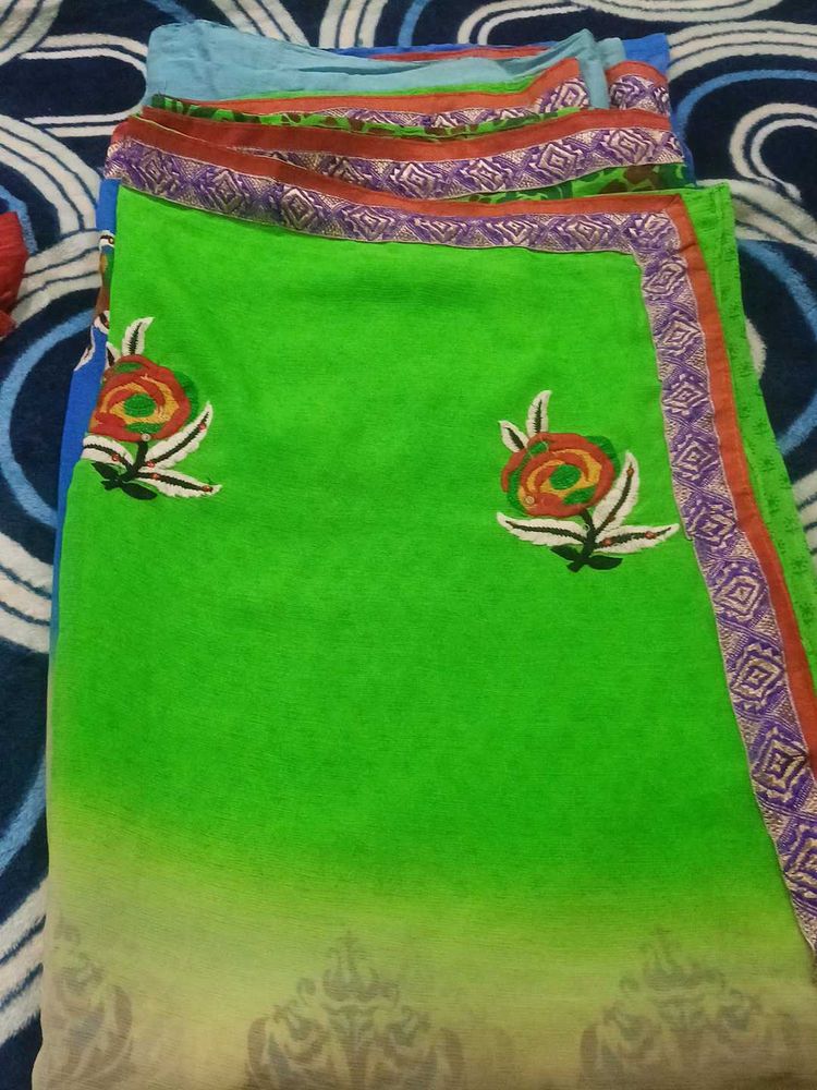 Embroiderd Saree With Blouse
