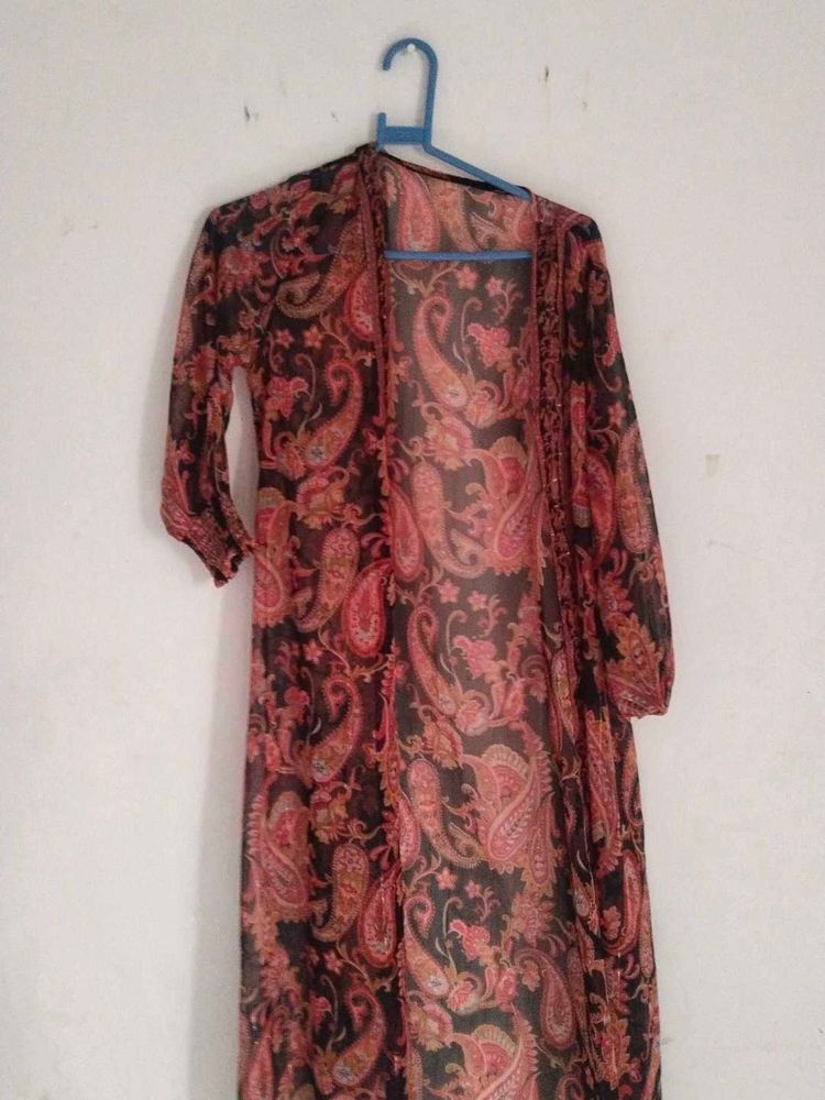 Paisley Print Sheer Shrug