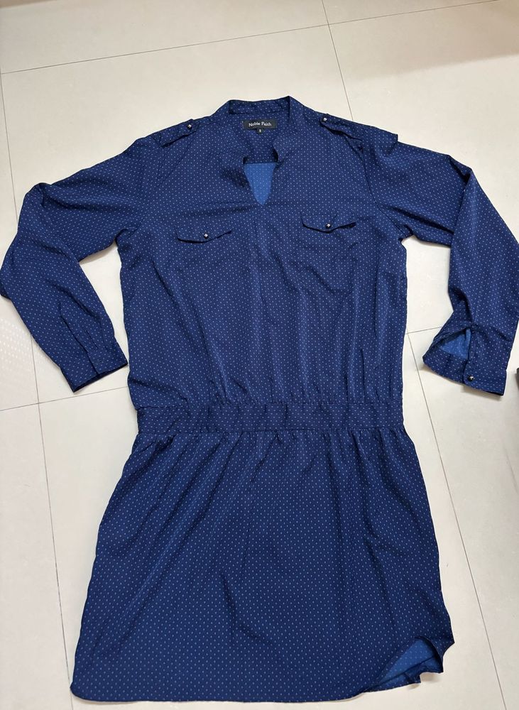 Noble Faith Chic Navy Blue Dress