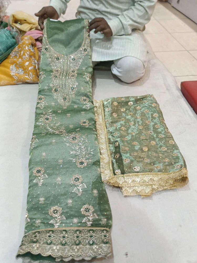 Elegant Green dress material