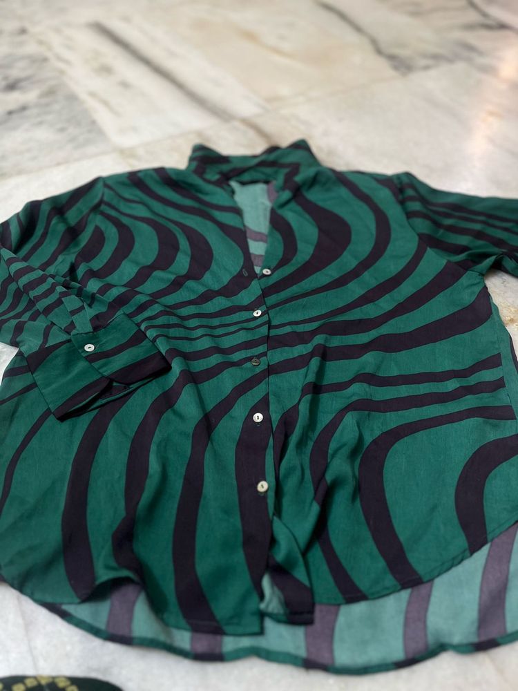 Green Patterned Shirt