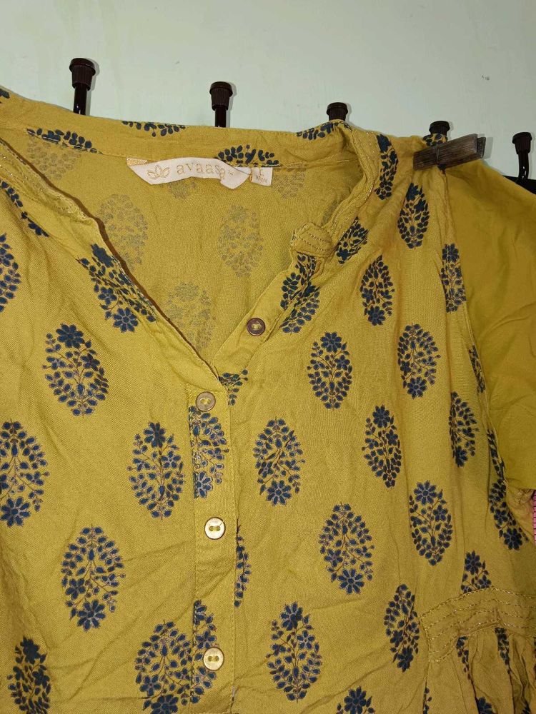 Boho Mustard Print Dress