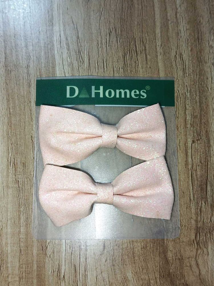 Pink Hair Bow Clips (Set of 2)