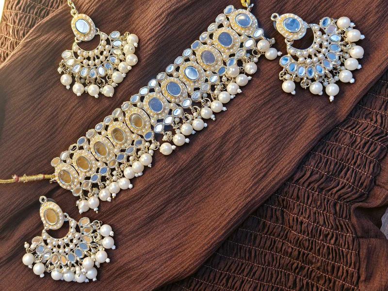 Pearl &amp; Mirror Jewelry Set
