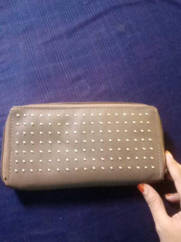 Studded Zip-Around Wallet