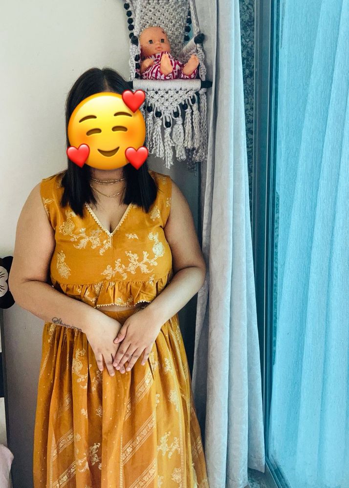 printed gotta Patti fusion lehnga choli