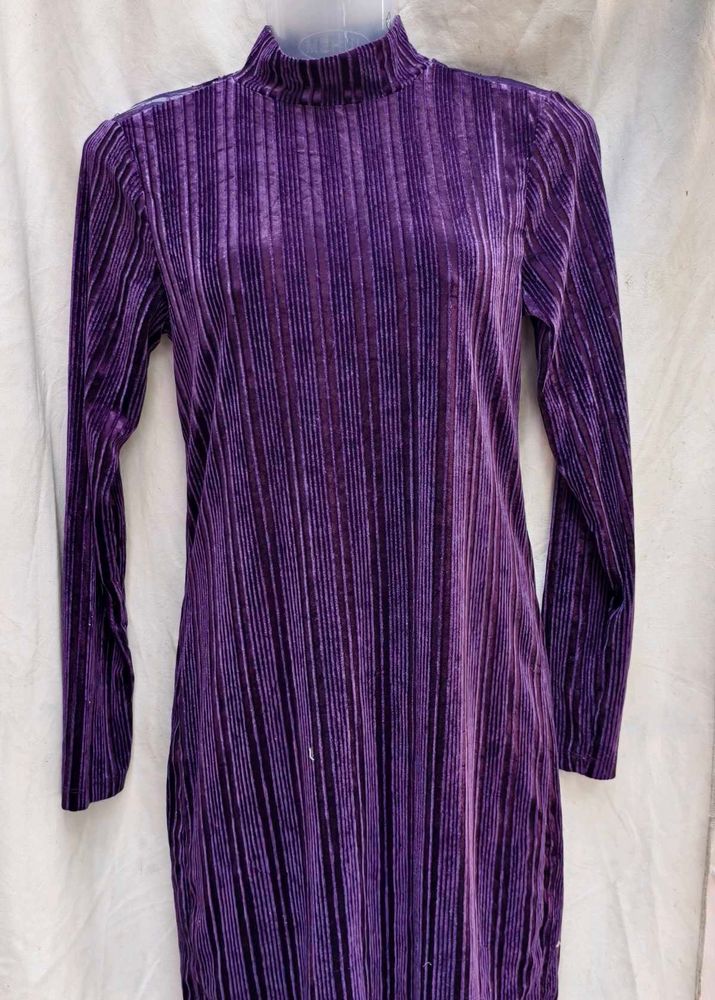 Purple Velvet Mini Dress