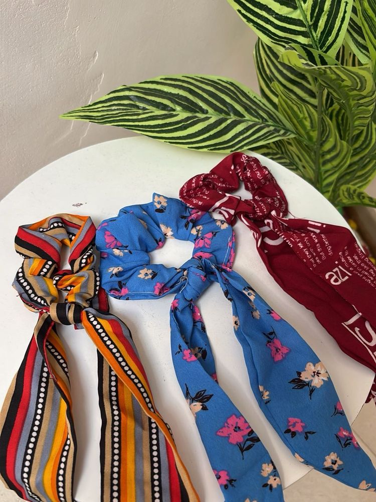 Stylish Hair Scrunchies - Set of 3