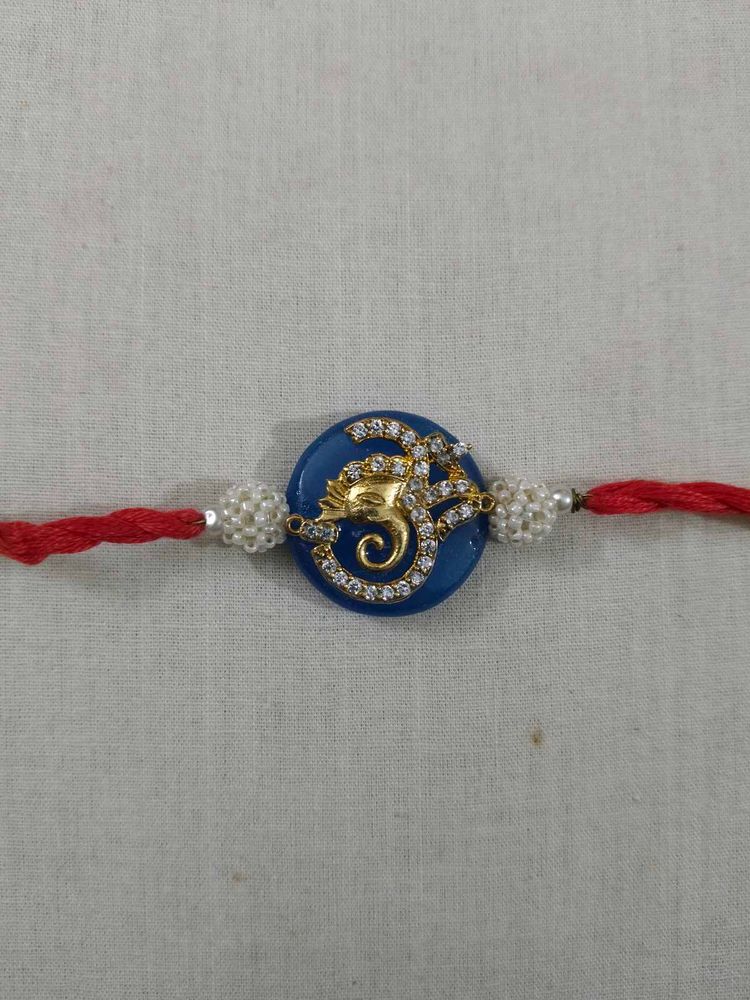 Semi Precious Stone Ganeshji Rakhi Rakshabandhan