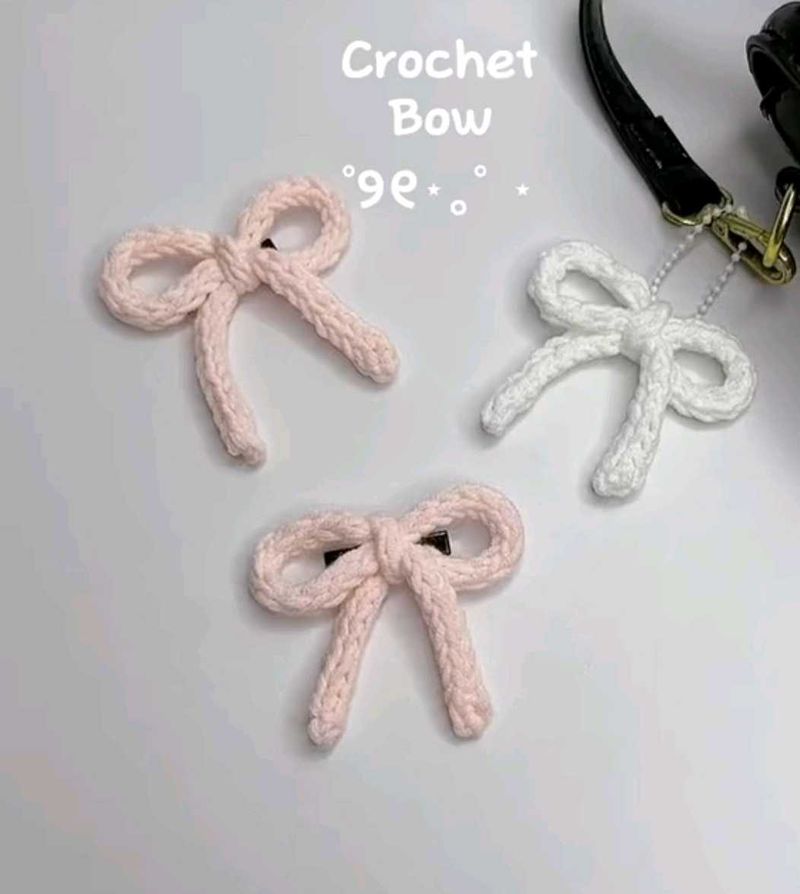Bow Keychain Crochet💗🌸💒