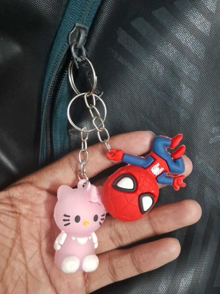 Spiderman &amp; Hello Kitty Keychains [ High quality ]