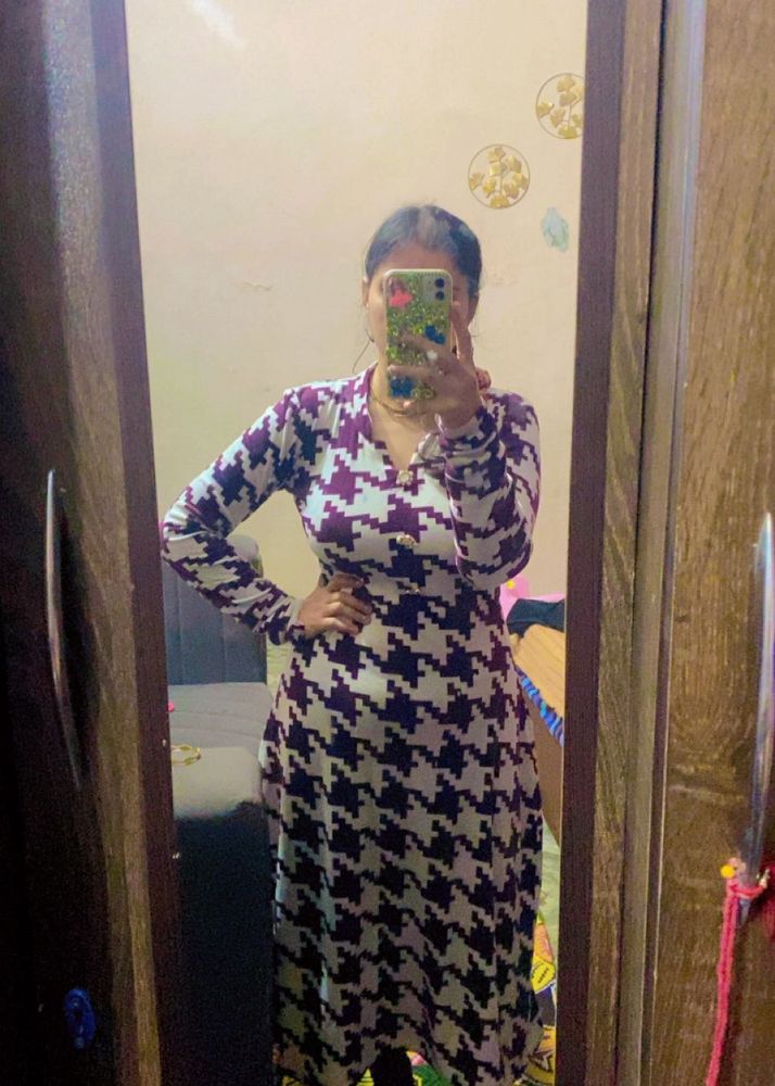 Chic Houndstooth Print Dress