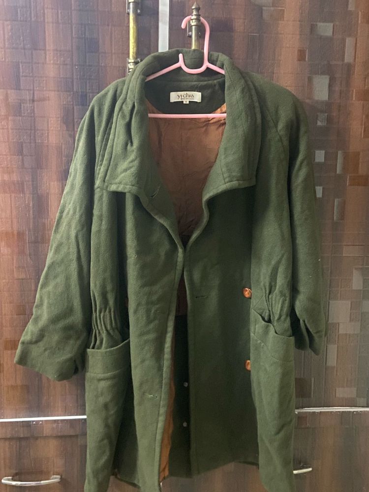 Vintage Style Olive Green Coat