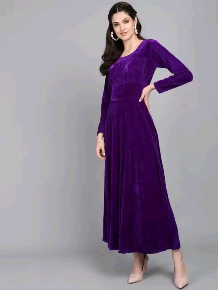 Soft Velvet Purple Gown